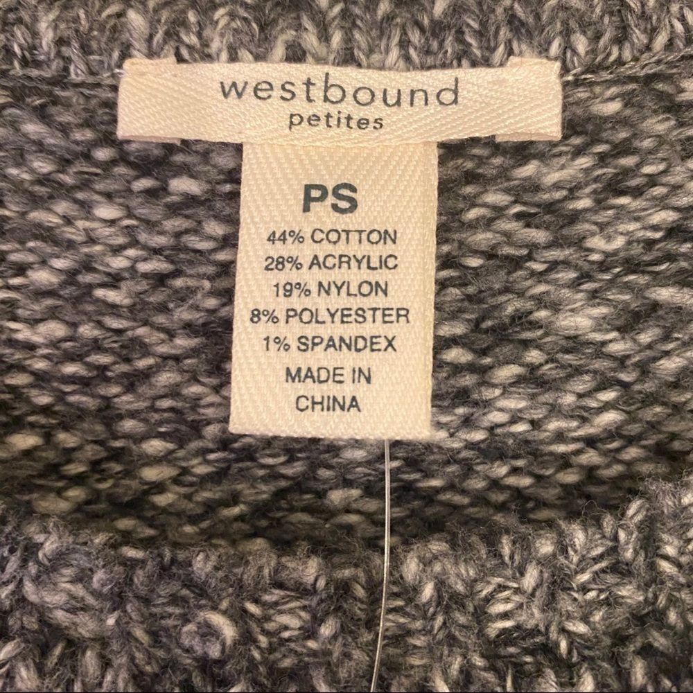 🆕Westbound Wavy Blk, Wht & Gray Sweater size PS - Picture 5 of 5
